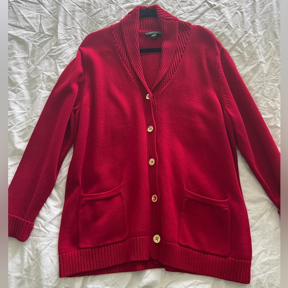 Lauren by Ralph Lauren Red Cardigan